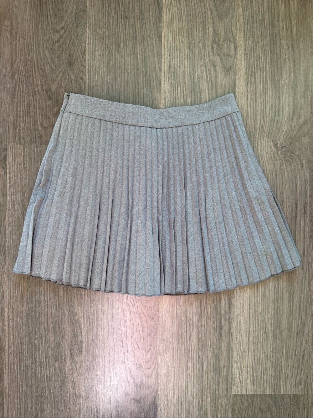 Zara Pleated Mini Skirt in Light Gray